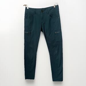 Athleta Nopa Pants Teal Marine Organic Cotton Spandex Skinny Hike 30x31